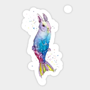 Rainbow Mermaid Bunny Sticker